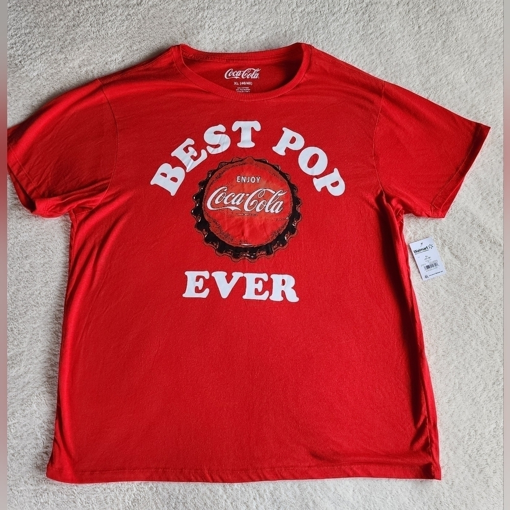 NWT father's day Coca Cola BEST POP EVER Men's Graphic T-Shirt, size XL (46/ 48)